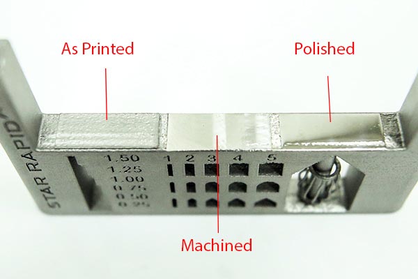 Detail of post-machined SS316L after printing