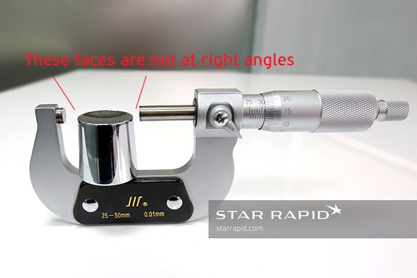 A micrometer is not suitable for measuring angled faces like these