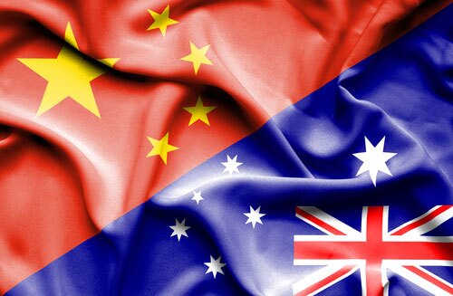 Flags of China and Australia