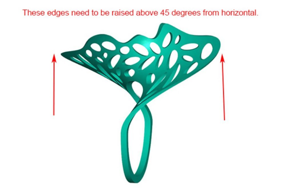 Gravity can cause unsupported areas to deform, so we recommended raising them above 45 degrees.