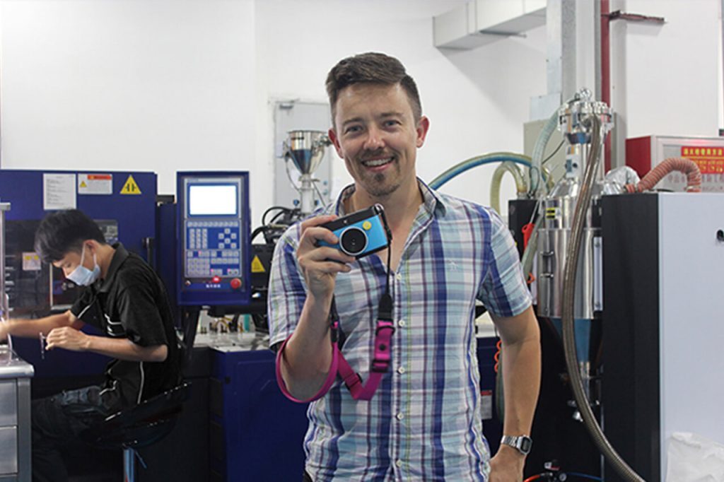 Thomas Deckert, the CEO of Next Thing Co, with the OTTO camera