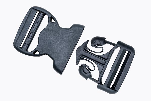 Nylon springs back to shape in these plastic buckles.