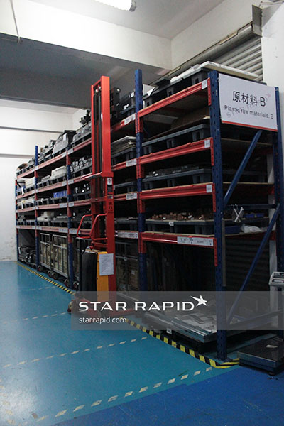 Once we’ve verified the material, it’s stored in our warehouse before going to the manufacturing floor