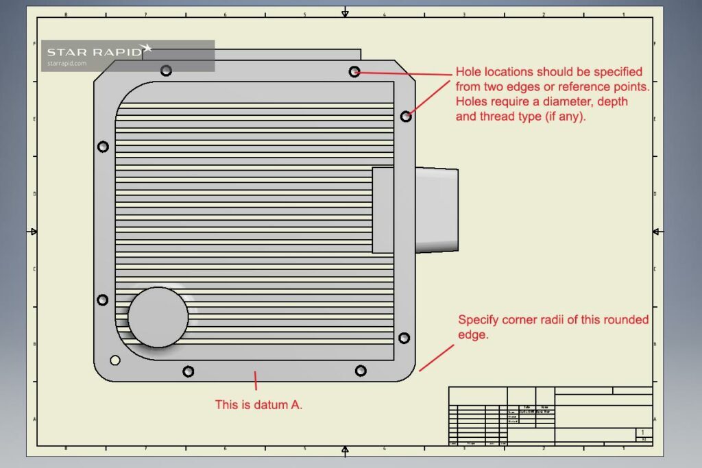2D drawing derived from a CAD model