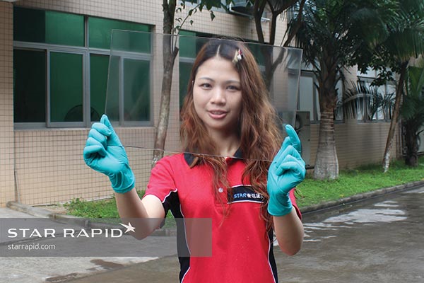 Vapor polishing can produce optically clear finishes.