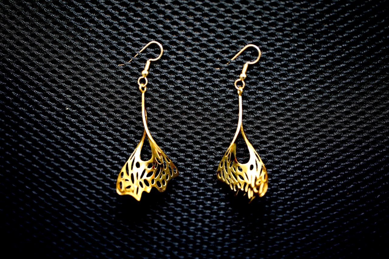 A closer look to butterfly earrings